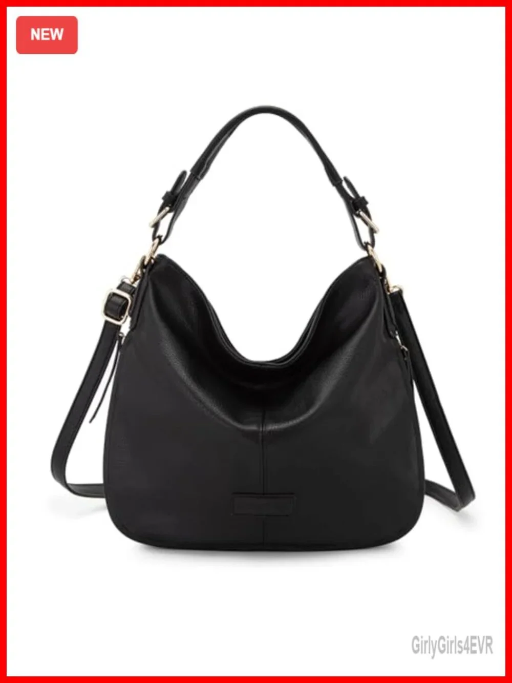 Vegan Leather Hobo Bag with Expandable Zipper, Shoulder Crossbody Handbag